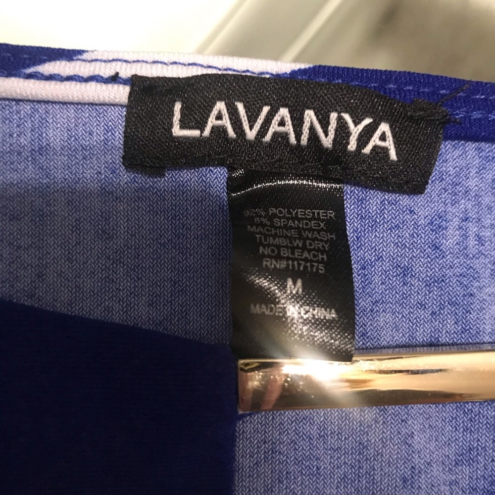 Lavanya Abstract Blue & White Dress: M - Picture 4 of 4